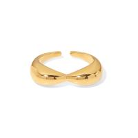 Anel de dedo de aço inoxidável, Aço inoxidável 304, joias de moda & para mulher, dourado, 18x5mm, vendido por PC