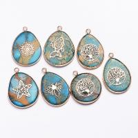 Gemstone Pendants Jewelry Koreite with Brass gold color plated Unisex Sold By PC