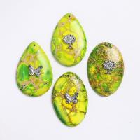 Natural Imperial Jasper Pendants, Impression Jasper, Different Shape for Choice & Unisex, more colors for choice, 29x5.50x44mm, Sold By PC