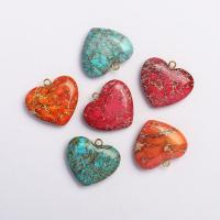 Gemstone Pendants Jewelry, Natural Stone, Heart, Unisex, more colors for choice, 20.48x6x23mm, Sold By PC