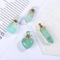 Green Fluorite Perfume Bottle Pendant, Unisex & different styles for choice & 1/1 loop, green, Sold By PC