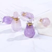 Amethyst Perfume Bottle Pendant Unisex & 1/1 loop purple Sold By PC