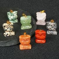 Gemstone Pendants Jewelry, Natural Stone, Owl, DIY & Unisex, more colors for choice, 17x12.10x22mm, Sold By PC