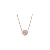 925 Sterling Silver Necklaces with Cubic Zirconia rose gold color plated & for woman Length Approx 45 cm Sold By PC