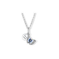 Cubic Zircon Micro Pave 925 Sterling Silver Necklace with Cubic Zirconia & for woman Length Approx 45 cm Sold By PC