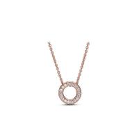 925 Sterling Silver Necklaces, with Cubic Zirconia, Donut, plated, for woman & hollow, more colors for choice, 15x7mm, Length:Approx 45 cm, Sold By PC
