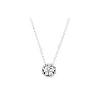 925 Sterling Silver Necklaces with Cubic Zirconia rose gold color plated & for woman & faceted Length Approx 45 cm Sold By PC