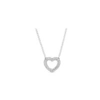 925 Sterling Silver Necklaces with Cubic Zirconia & for woman & hollow Length Approx 45 cm Sold By PC