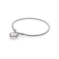 European Bracelet Chain 925 Sterling Silver with Cubic Zirconia Heart  & for woman Sold By PC