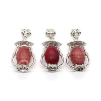 Red Agate Pendants with Zinc Alloy silver color plated Unisex Sold By PC