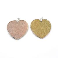 Shell Pendants Freshwater Shell with Brass Heart silver color plated Unisex & frosted 50mm Sold By PC