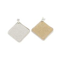 Shell Pendants, Freshwater Shell, with Brass,  Square, silver color plated, Unisex & frosted, more colors for choice, 53mm, Sold By PC