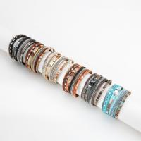PU Leather Cord Bracelets with Zinc Alloy multilayer & for woman & with rhinestone 30mm Length Approx 7.68 Inch Sold By PC