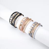 Bracelets cordon PU, cuir PU, avec laiton, Vintage & multicouche & pour femme, plus de couleurs à choisir, 50mm,25mm, Longueur:Environ 7.8 pouce, Vendu par PC