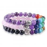 Gemstone Bracelets with Zinc Alloy & Unisex 8mm Length Approx 7.28 Inch Sold By PC