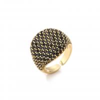 Cubic Zirconia Micro Pave Brass Ring plated Adjustable & micro pave cubic zirconia & for woman 21mm Sold By PC