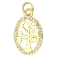 Cubic Zirconia Micro Pave Brass Pendant, real gold plated, micro pave cubic zirconia & hollow, gold, 12x18x2mm, Hole:Approx 3mm, Sold By PC