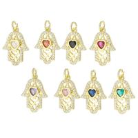 Cubic Zirconia Micro Pave Brass Pendant, real gold plated, micro pave cubic zirconia, more colors for choice, 13.50x19x2.40mm, Hole:Approx 3mm, Sold By PC