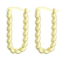 Messing Spring hoop oorbellen, echt goud verguld, mode sieraden & voor vrouw, goud, 14x28x3mm, Verkocht door pair