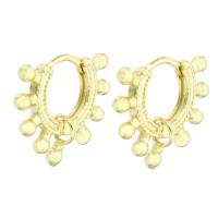 Messing Huggie Hoop Earring, echt goud verguld, mode sieraden & voor vrouw, goud, 17.50mm, Verkocht door pair