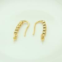 Brass Hook Earwire 14K gold plated DIY & micro pave cubic zirconia 17mm Sold By Pair