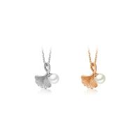 925 Sterling Silver Necklaces, with Freshwater Pearl, with 1.96 inch extender chain, plated, for woman, more colors for choice, Length:Approx 15.75 Inch, Sold By PC