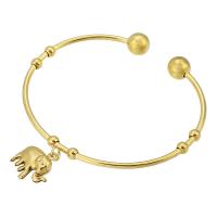 Acier inoxydable 316 bracelet manchette, éléphant, bijoux de mode & pour femme, doré, 58x47mm, 10PC/lot, Vendu par lot