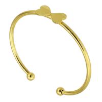316 Stainless Steel Cuff Bangle, Round, Vacuum Plating, fashion jewelry & for woman, golden, 65x55mm, 10PCs/Lot, Sold By Lot