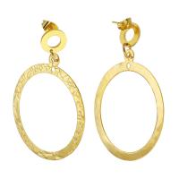Edelstahl Tropfen Ohrring, 316 Edelstahl, rund, 6 Stück & Modeschmuck & für Frau, goldfarben, 54mm, verkauft von setzen