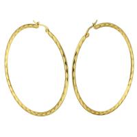 Stainless Steel Hoop Earring 316 Stainless Steel Round Vacuum Plating fashion jewelry & for woman golden Sold By Lot