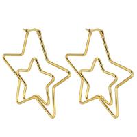 Stainless Steel Drop Earring 316 Stainless Steel Star Vacuum Plating fashion jewelry & for woman golden Sold By Lot