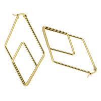 Stainless Steel Hoop Earring 316 Stainless Steel Rhombus Vacuum Plating fashion jewelry & for woman golden Sold By Lot