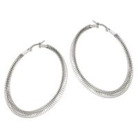 Stainless Steel Hoop Earring 316 Stainless Steel Round polished fashion jewelry & for woman original color Sold By Lot