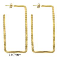 Stainless Steel Stud Earrings, 316 Stainless Steel, Vacuum Plating, 6 pieces & fashion jewelry & for woman, golden, 33x74x2mm, 5Sets/Lot, Sold By Lot