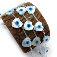 Evil Eye Pendants Natural Seashell Heart fashion jewelry & DIY white 10mmu300112mm Sold By PC