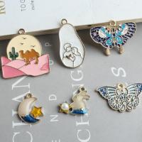 Tibetan Style Enamel Pendants, fashion jewelry & DIY & different size for choice & different styles for choice, more colors for choice, 50PCs/Bag, Sold By Bag