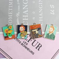 Tibetan Style Enamel Pendants, fashion jewelry & DIY & different styles for choice, more colors for choice, 23x31mm, 50PCs/Bag, Sold By Bag