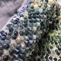 Šperky korálky přírodní křemenné, Zelená Quartz, lesklý, DIY & tváří, tráva zelená, 8x8mm, Délka 38 cm, Prodáno By PC