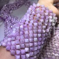 Gemstone Jewelry Beads, Kunzite, polished, DIY & faceted, purple, 8x8mm, Length:38 cm, Sold By PC