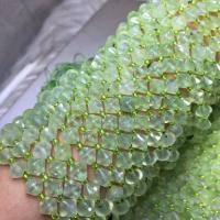 Gemstone Jewelry Beads Natural Prehnite polished DIY & faceted olive green Length 38 cm Sold By PC