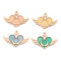 Tibetan Style Enamel Pendants, Heart, gold color plated, fashion jewelry, more colors for choice, nickel, lead & cadmium free, 20x30mm, Approx 100PCs/Bag, Sold By Bag