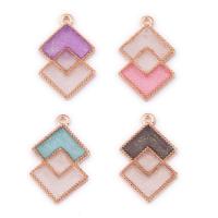 Tibetan Style Enamel Pendants, Rhombus, gold color plated, fashion jewelry, more colors for choice, nickel, lead & cadmium free, 25x15mm, Approx 100PCs/Bag, Sold By Bag