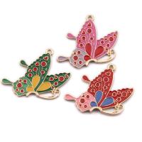 Tibetan Style Enamel Pendants, Butterfly, gold color plated, fashion jewelry, more colors for choice, nickel, lead & cadmium free, 40x30mm, Approx 100PCs/Bag, Sold By Bag