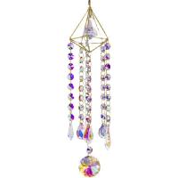 Hanging Ornaments, Crystal, with Tibetan Style, gold color plated, multi-colored, nickel, lead & cadmium free, 350x76mm, Sold By PC
