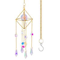 Hanging Ornaments, Iron, with Crystal, gold color plated, faceted, mixed colors, nickel, lead & cadmium free, 482mm, Sold By PC
