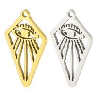 Stainless Steel Pendants, 304 Stainless Steel, Evil Eye, Galvanic plating, fashion jewelry, more colors for choice, 12x21x1mm, Hole:Approx 1mm, 10PCs/Bag, Sold By Bag