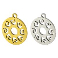 Stainless Steel Pendants, 304 Stainless Steel, Round, Galvanic plating, fashion jewelry, more colors for choice, 15x17x1mm, Hole:Approx 1mm, 10PCs/Bag, Sold By Bag