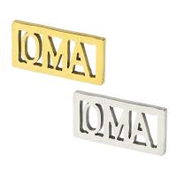 Stainless Steel Pendants, 304 Stainless Steel, Alphabet Letter, Galvanic plating, fashion jewelry, more colors for choice, 18x8x1mm, Hole:Approx 17x5.5mm, 10PCs/Bag, Sold By Bag