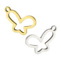 Stainless Steel Animal Pendants, 304 Stainless Steel, Butterfly, Galvanic plating, fashion jewelry, more colors for choice, 15x11x1mm, Hole:Approx 17x5.5mm, 10PCs/Bag, Sold By Bag