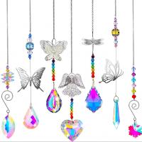Hanging Ornaments Crystal with Iron silver color plated 7 pieces Sold By Set
